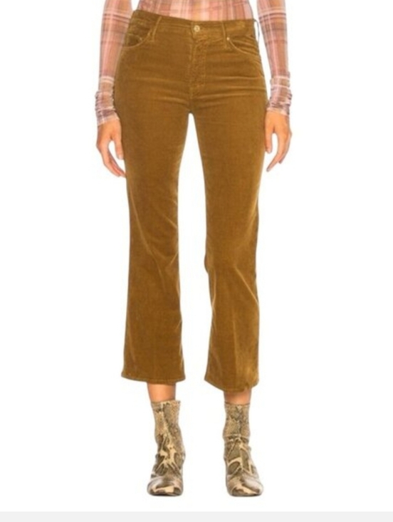 MOTHER Pants - MOTHER Outsider Crop Corduroy‎ Pants Hopscotch Brown